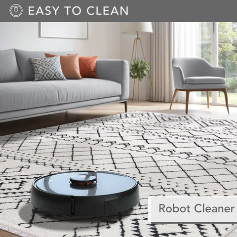 Machine Washable Rug RW1801 – WHITE Soft Chenille