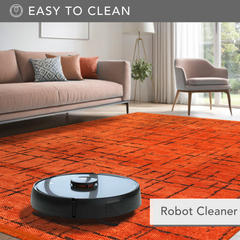Machine Washable Rug NT201 – ORANGE Soft Chenille