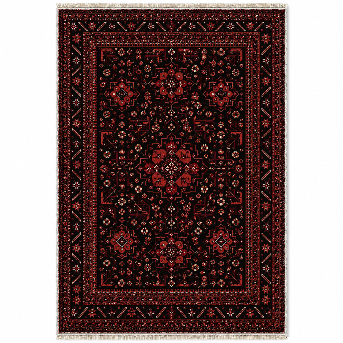 Royal Gul Black washable rug top view