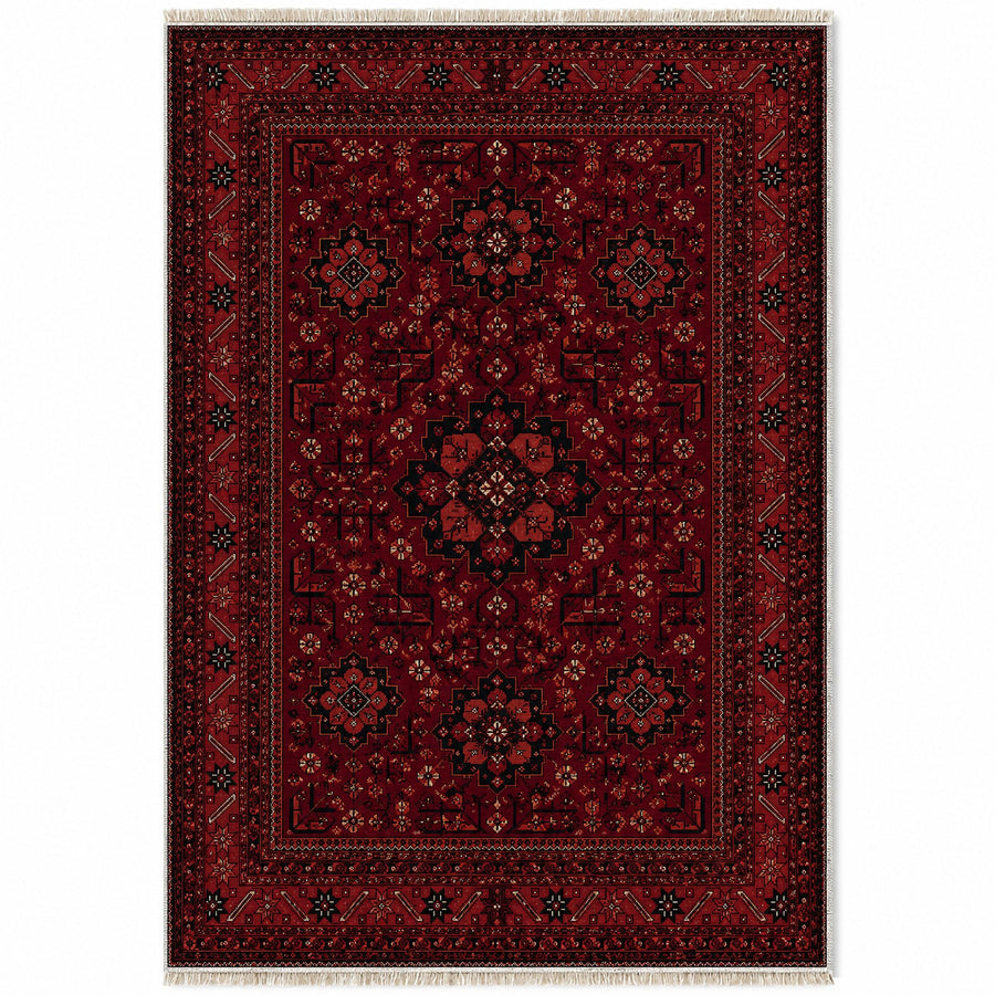 Royal Gul Burgundy Afghan Washable Rug