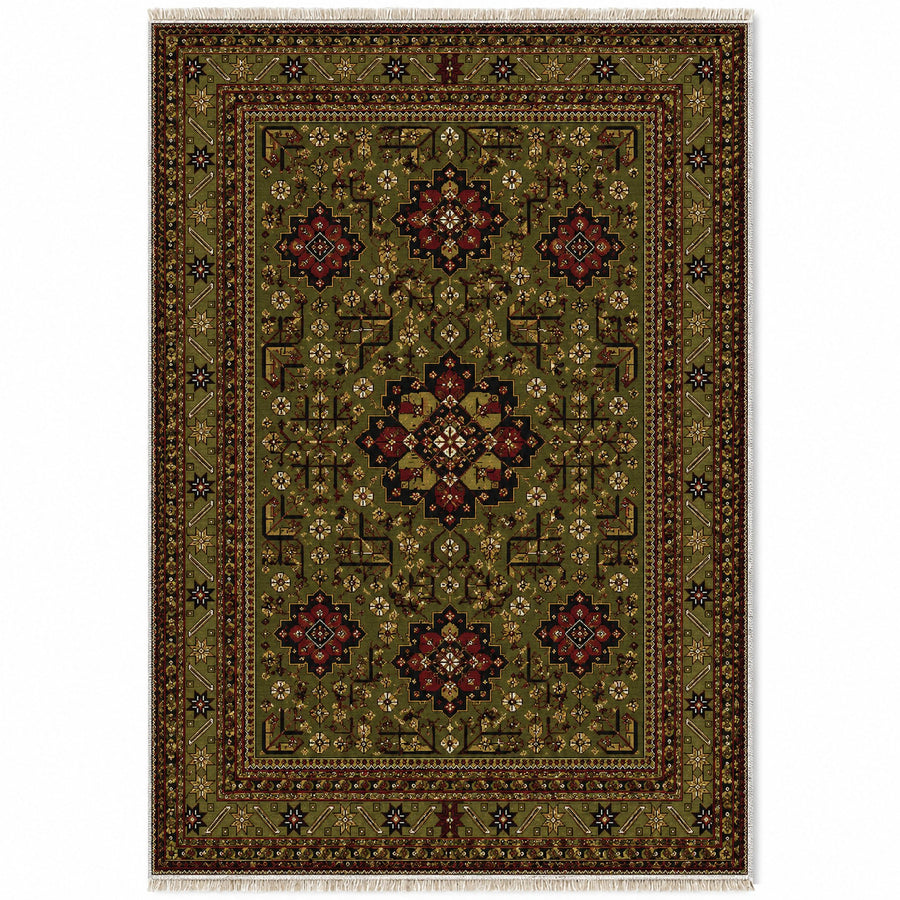 Royal Gul Olive Green Afghan Washable Rug