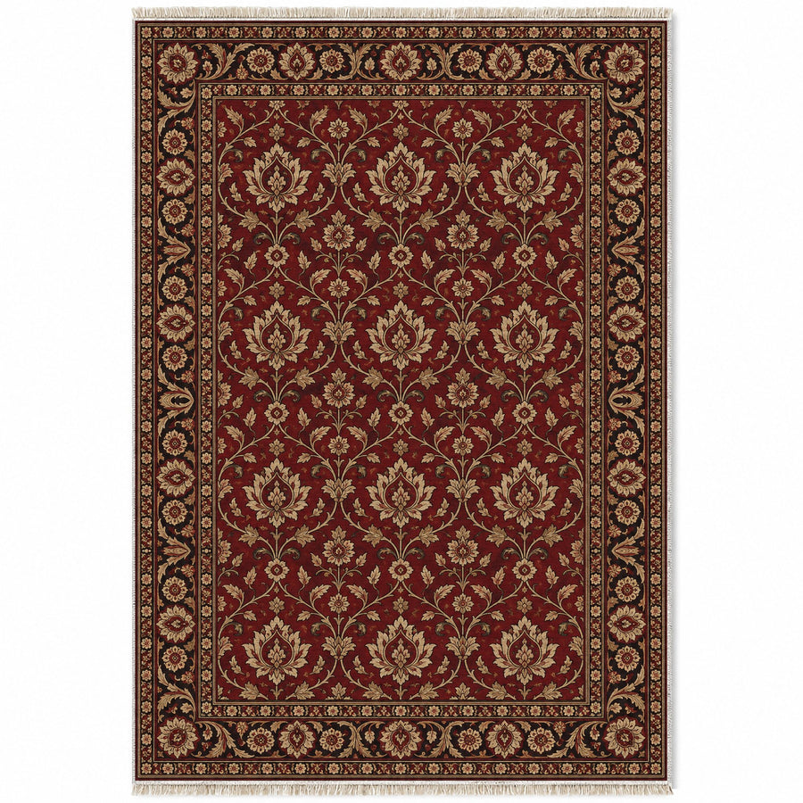 Shah Abbasi Burgundy Persian Washable Rug
