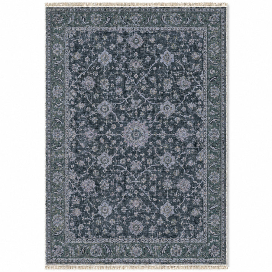 Sivas Rosette Mineral Blue Anatolian Washable Rug