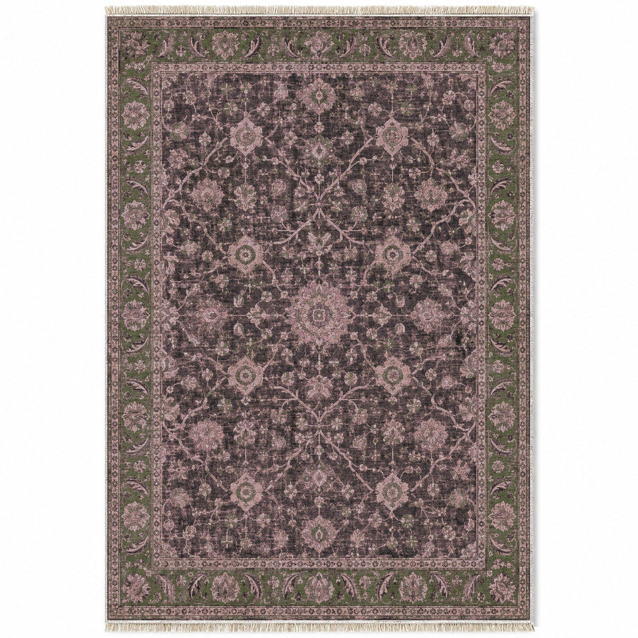Sivas Rosette Rose & Olive Anatolian Washable Rug