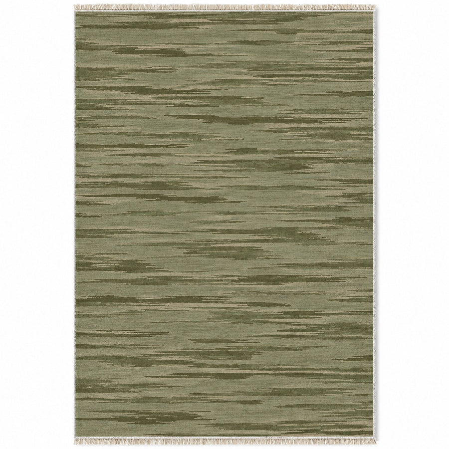 Soft Stria Sage & Oat Textured Washable Rug