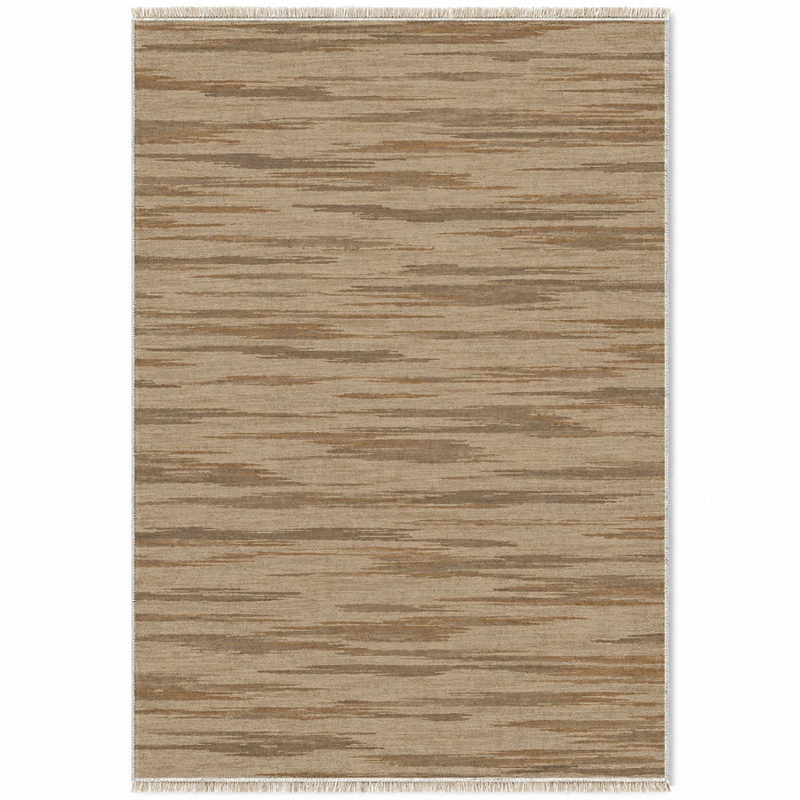 Soft Stria Sand & Taupe Textured Washable Rug