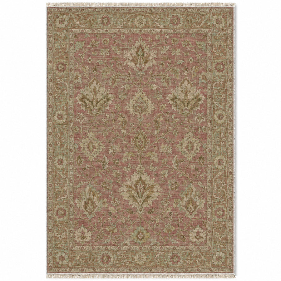Split Palmette Court Clay & Sage Ushak Washable Rug