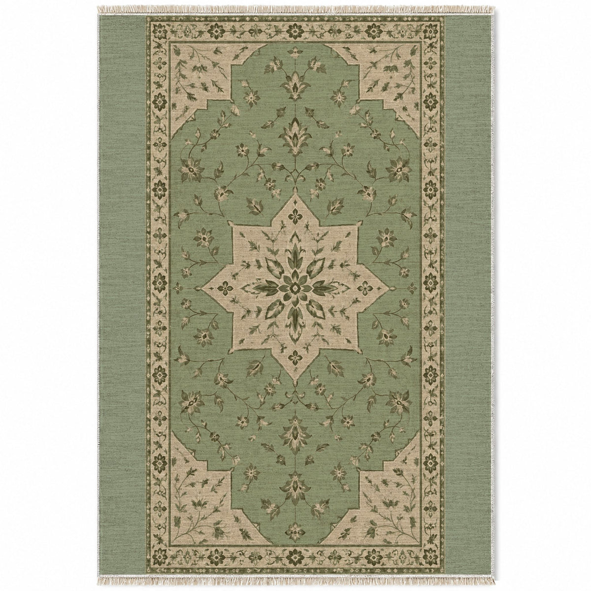 Star Reserve Sage & Oat washable rug top view