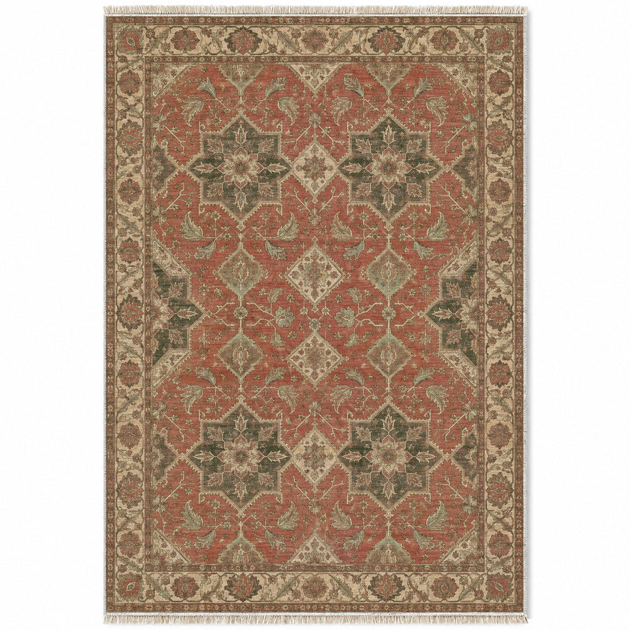 Star Usak Clay & Sage Ushak Washable Rug