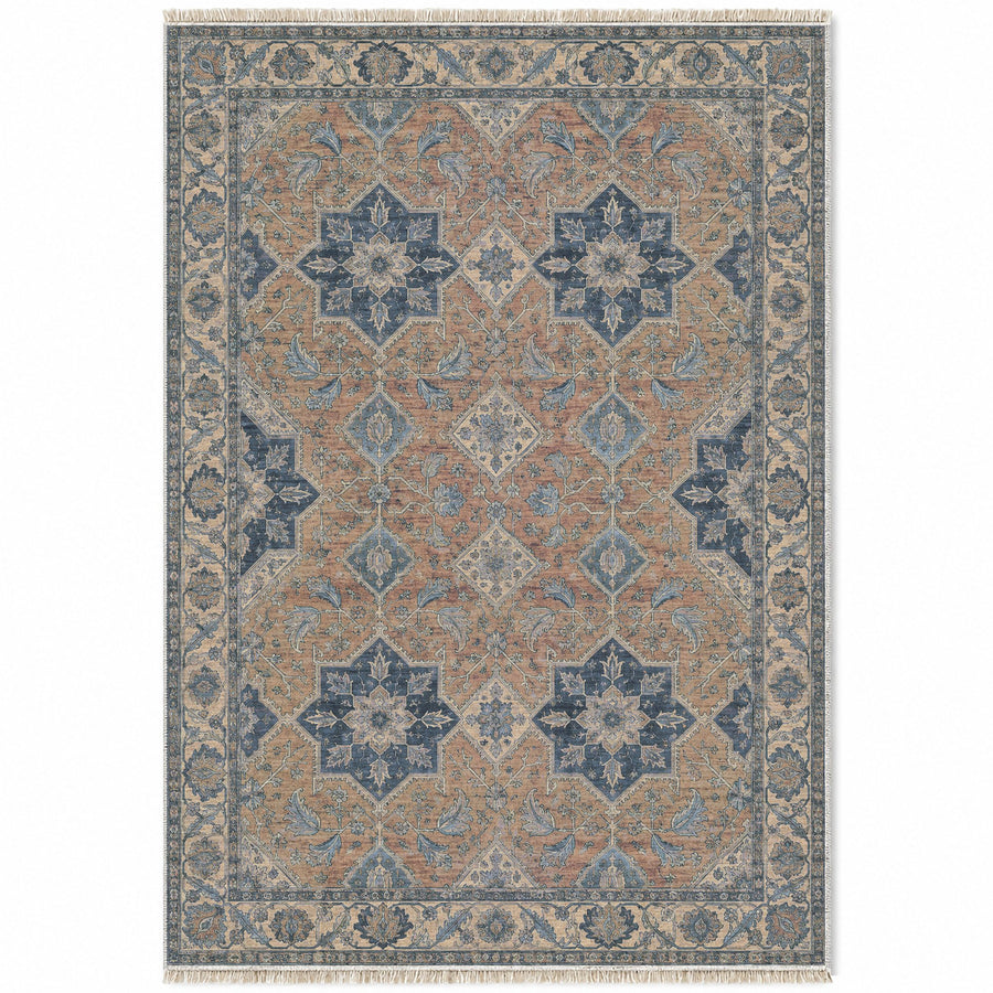 Star Usak Mineral Blue Ushak Washable Rug