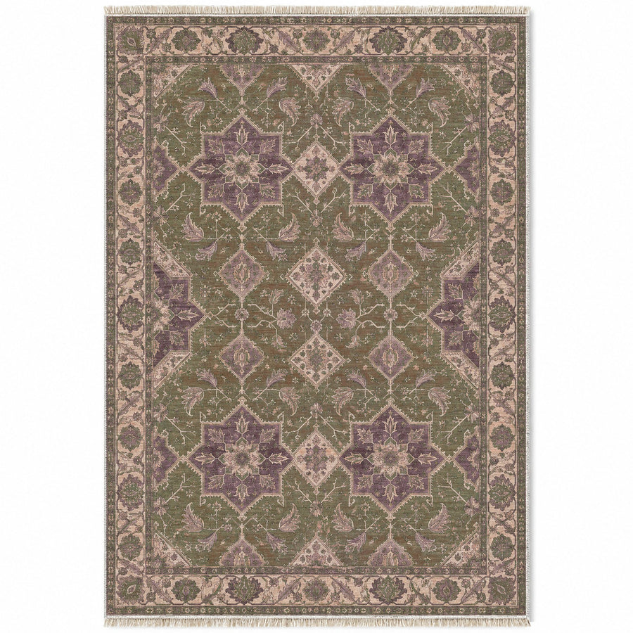 Star Usak Rose & Olive Ushak Washable Rug