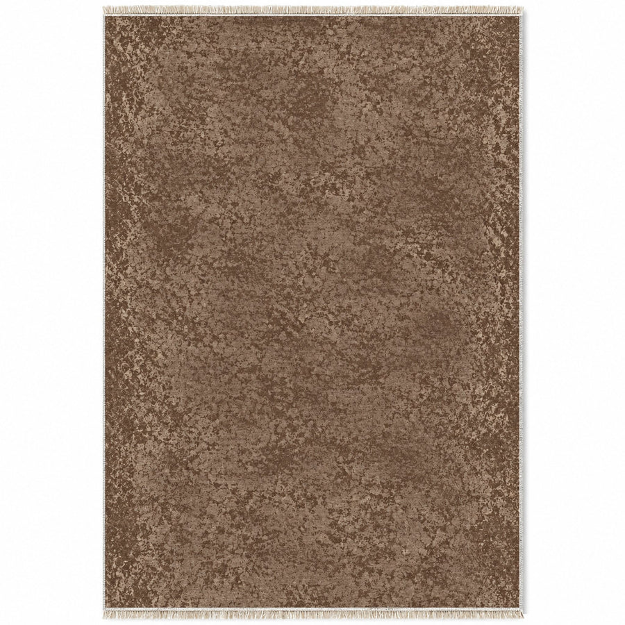 Stone Grain Cocoa & Taupe Textured Washable Rug