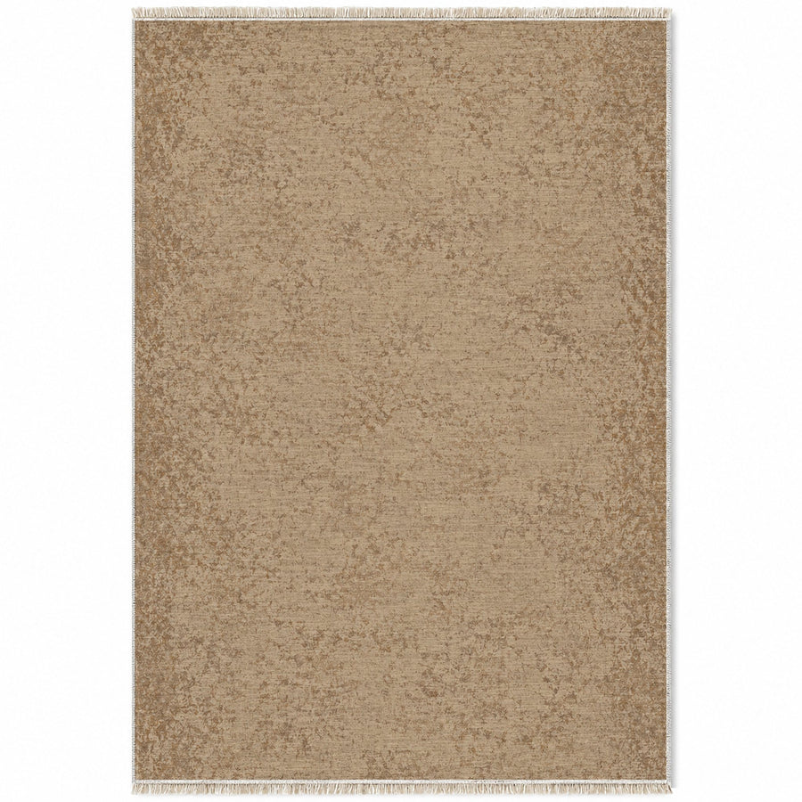 Stone Grain Sand & Taupe Textured Washable Rug