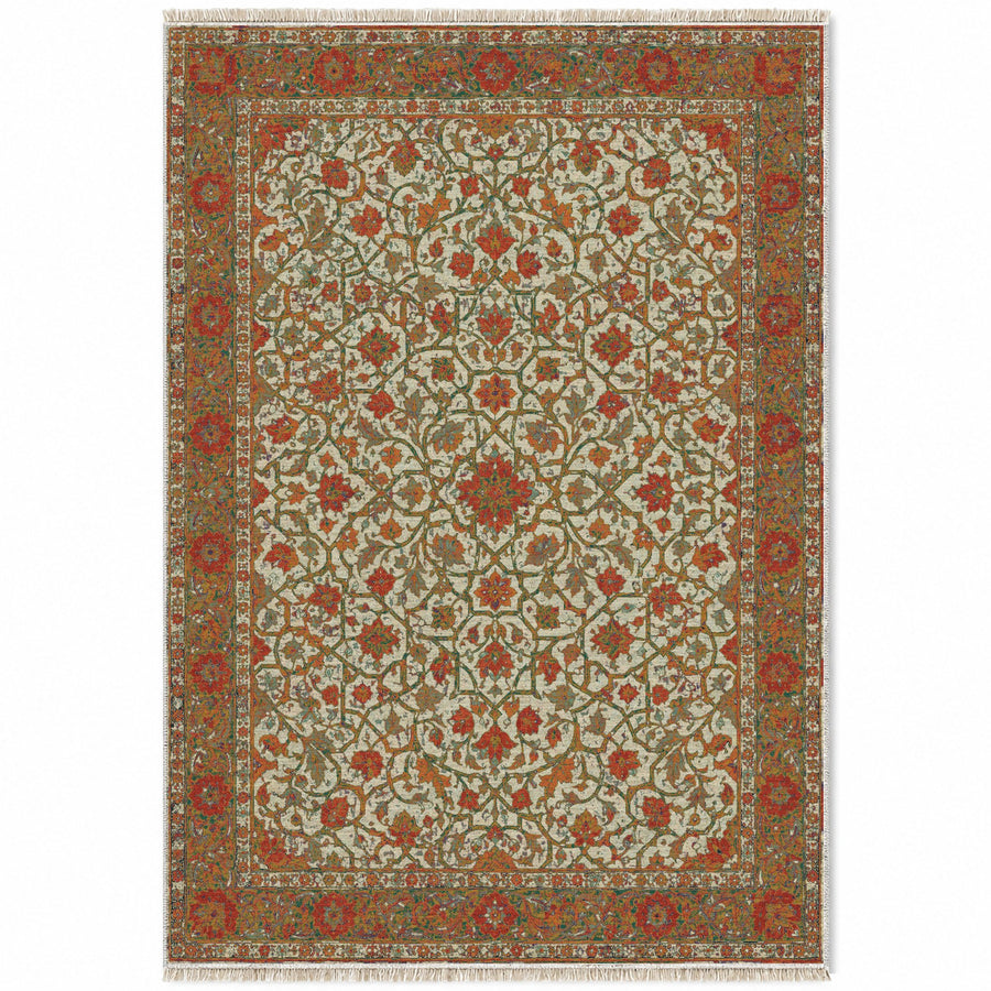 Stucco Lace Emerald & Terracotta Moorish Washable Rug