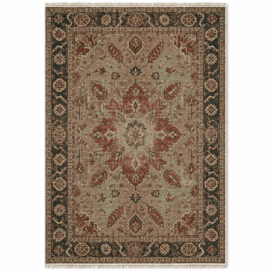 Sunburst Court Clay & Sage Caucasian Washable Rug