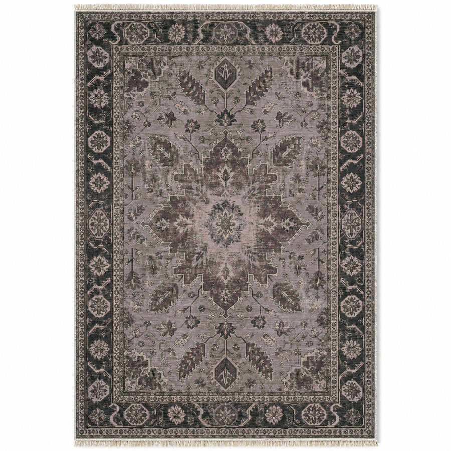 Sunburst Court Graphite & Linen Caucasian Washable Rug