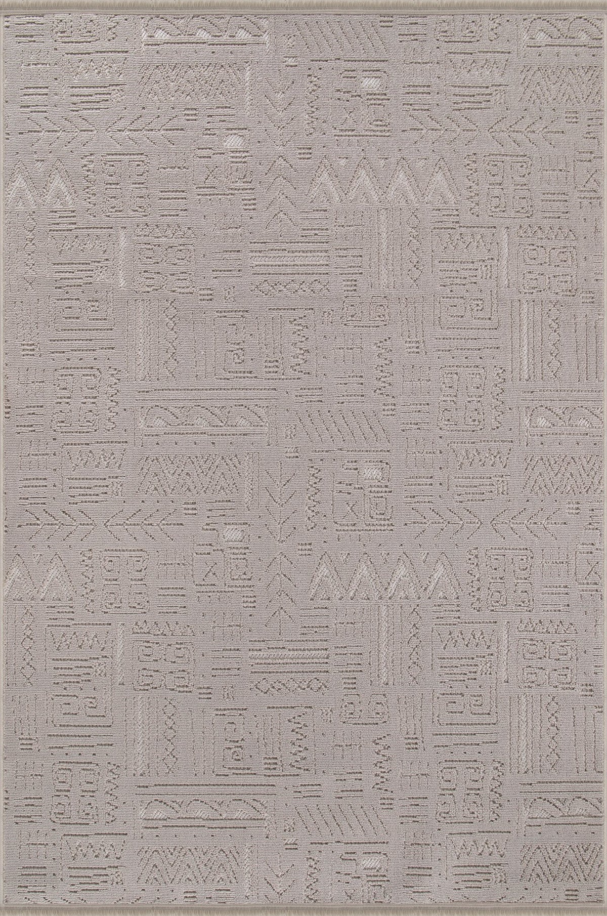 Taupe Sisal-Look Texture Area Rug LP002 top view
