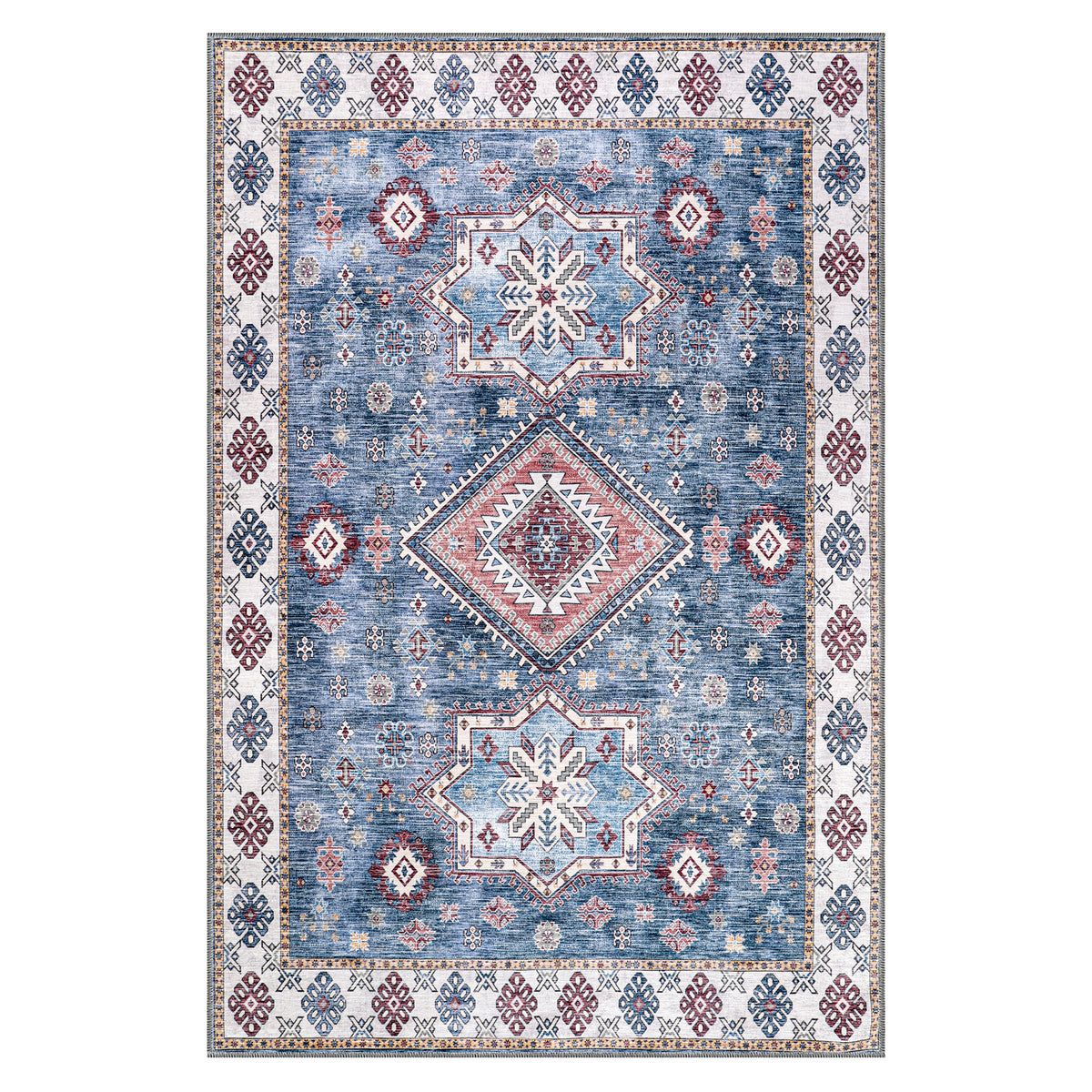 Rugs Depot - Tribal Multicolor Geometric Washable Rug, Design NL1016