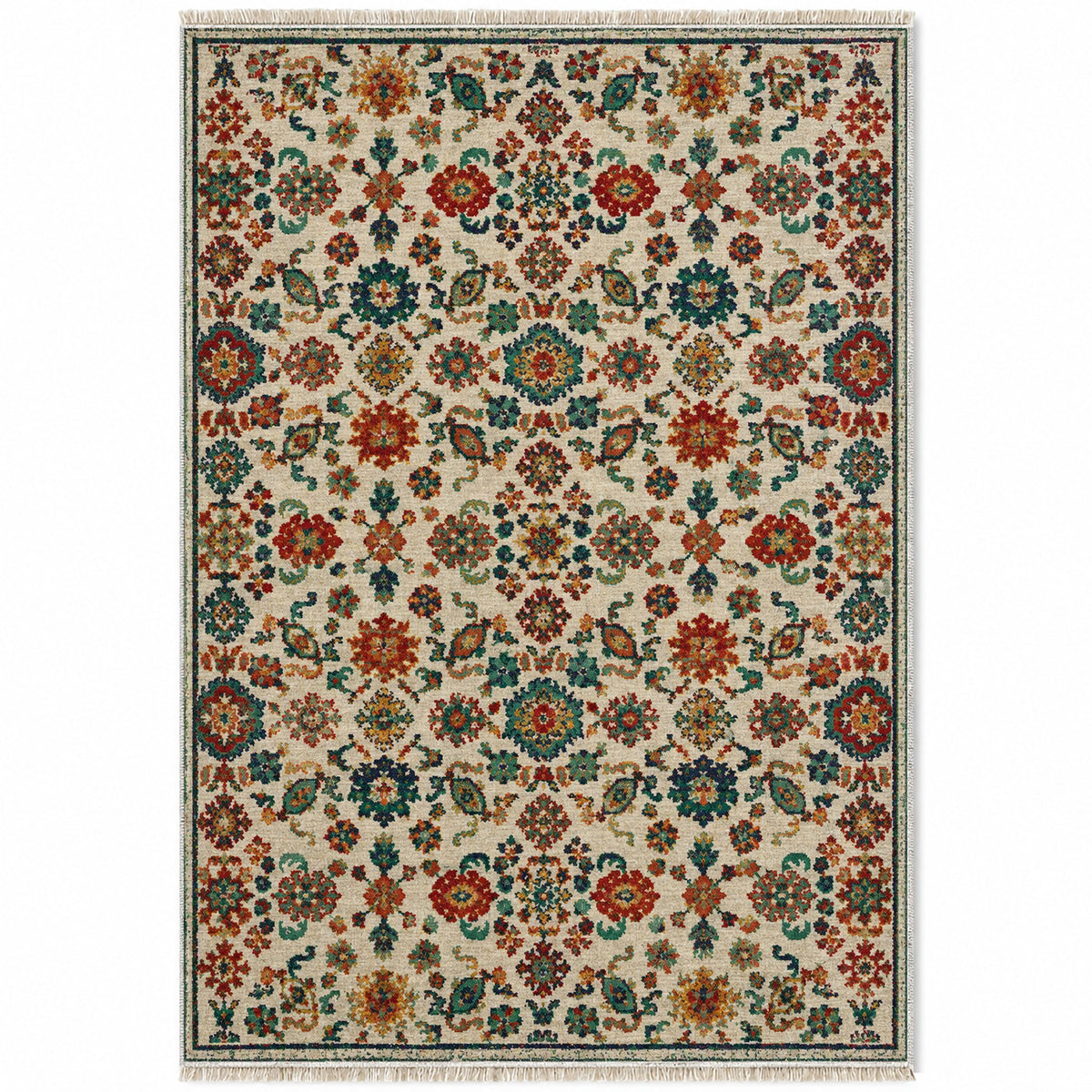 Vintage 7660 Emerald washable rug top view