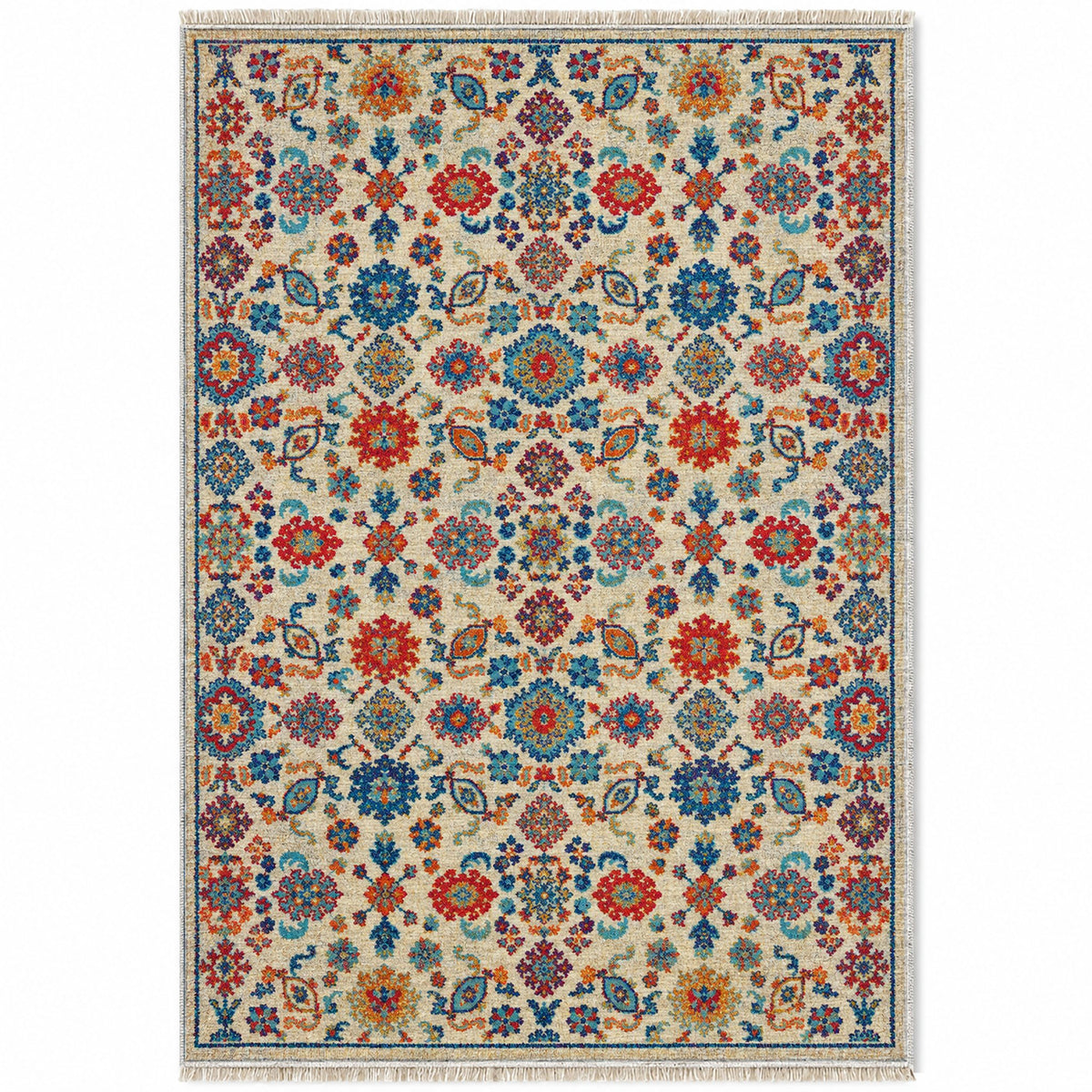 Vintage 7660 Sapphire washable rug top view