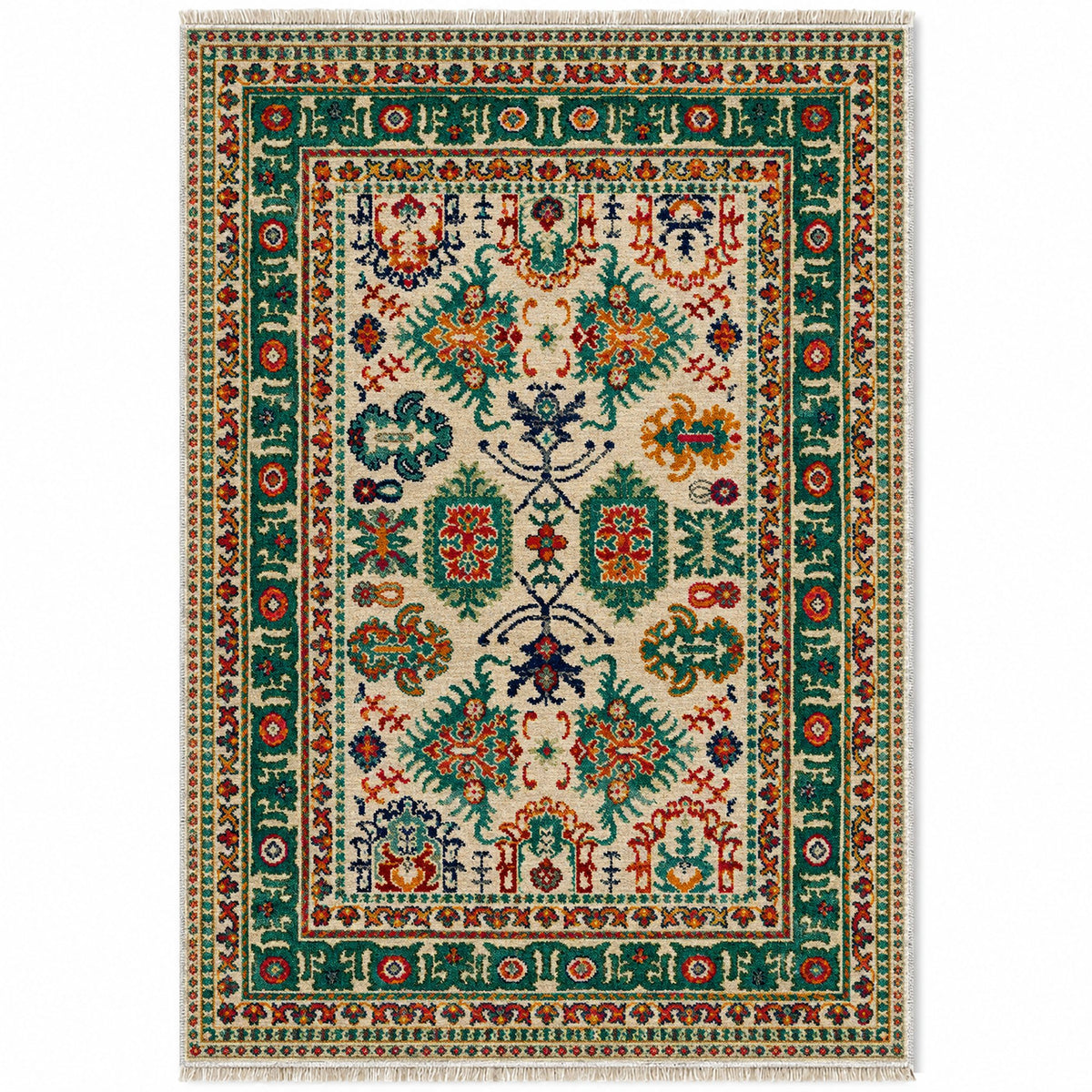 Vintage Heriz 7650 Emerald washable rug top view