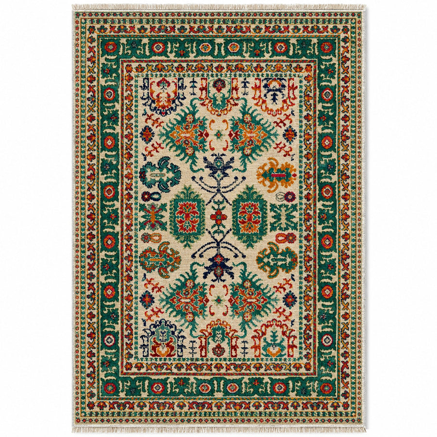 Vintage Heriz 7650 Emerald Washable Rug
