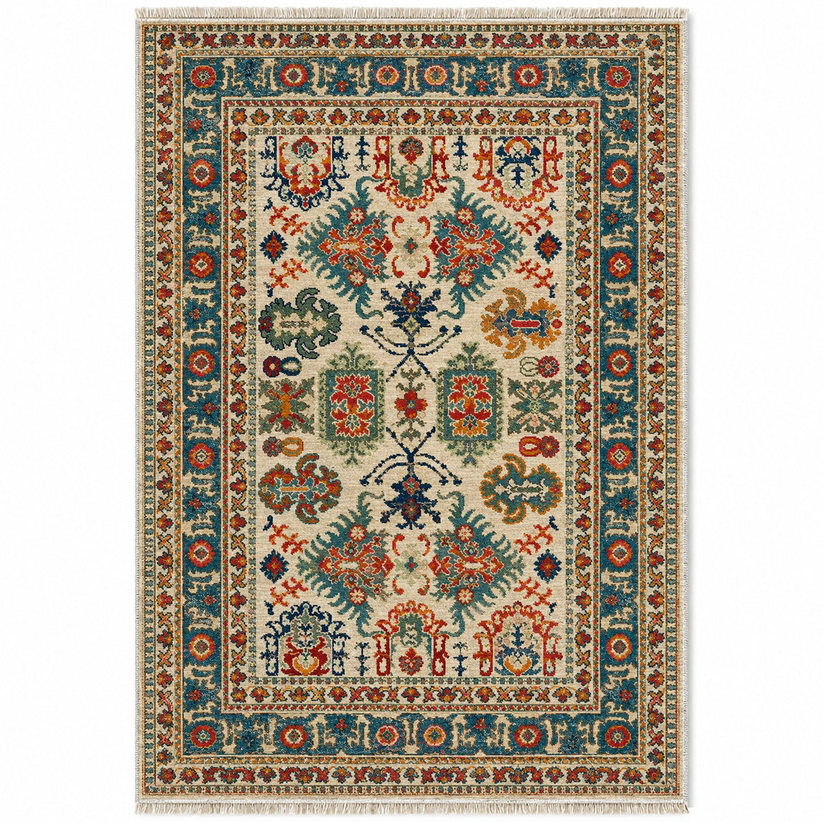 Vintage Heriz 7650 Terracotta washable rug top view