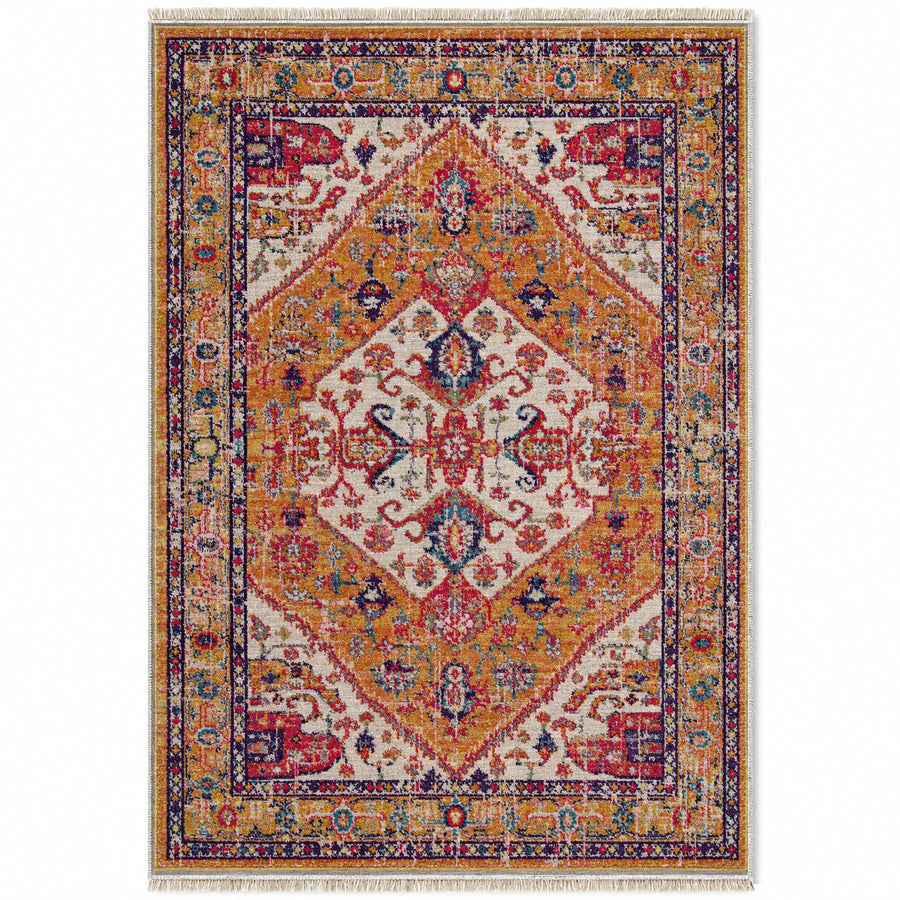 Vintage Medallion 7656 Aubergine Washable Rug