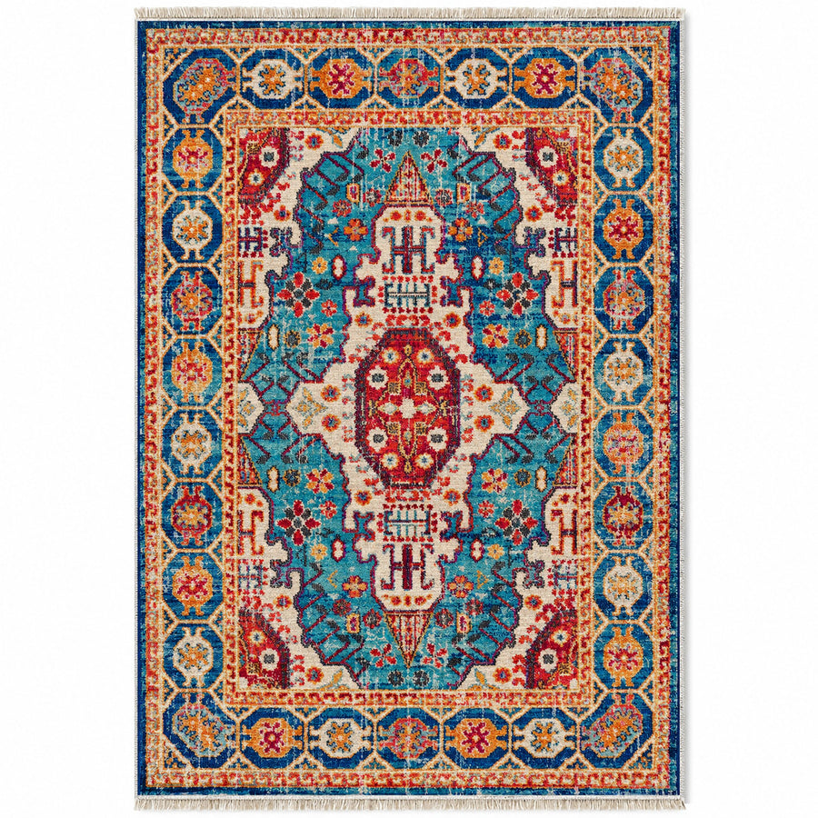 Vintage Medallion 7664 Sapphire Washable Rug