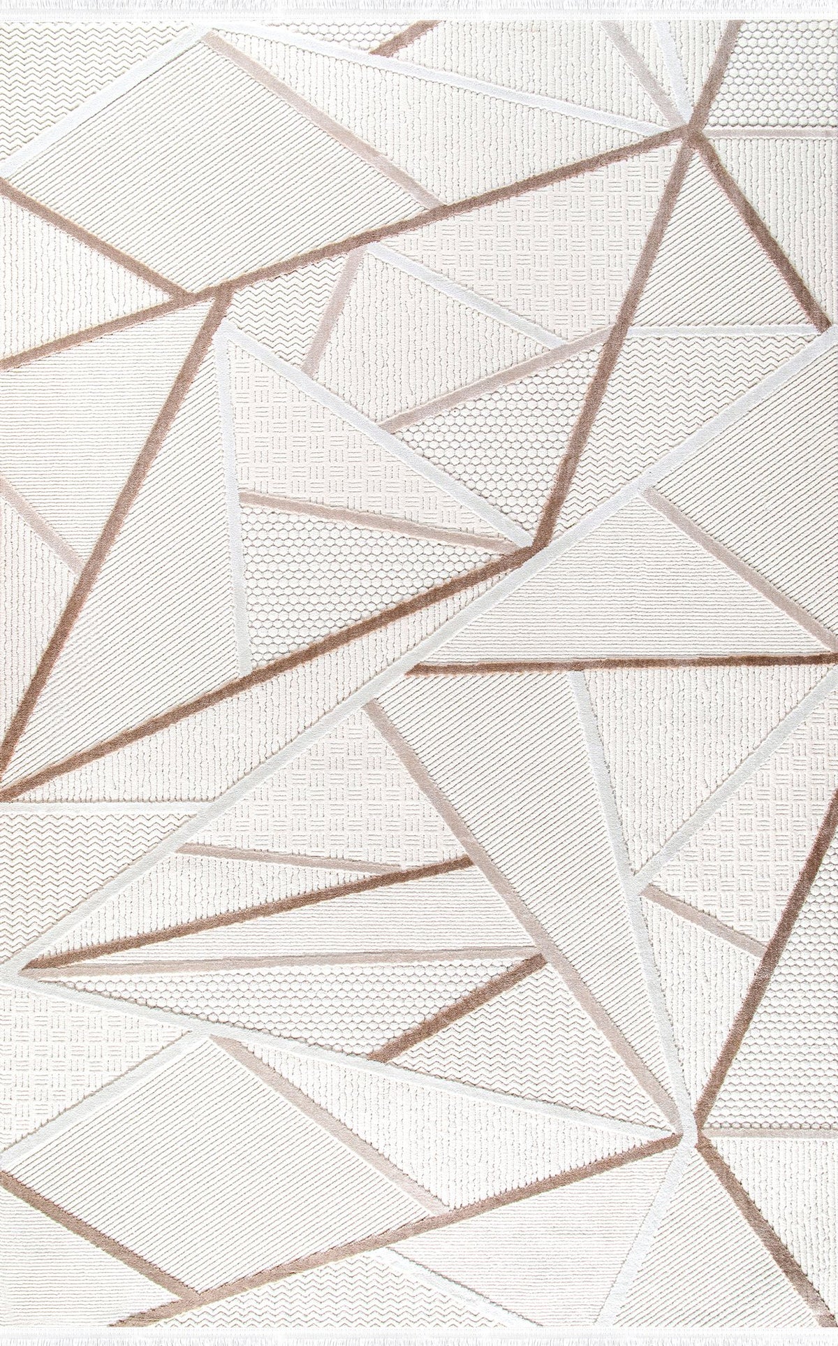 White & Copper Abstract Line Area Rug BY005 top view