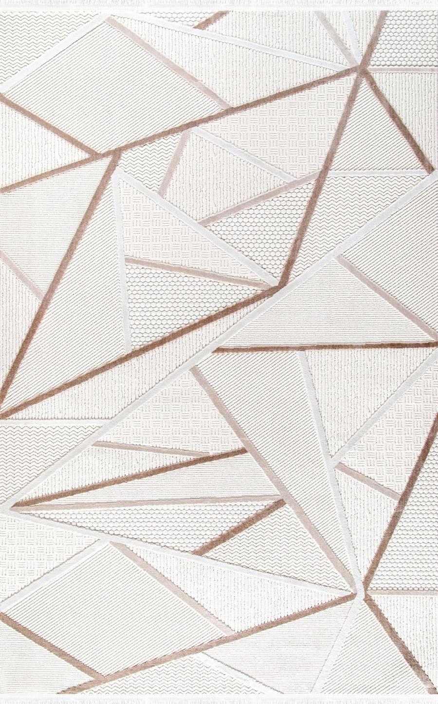 White & Copper Abstract Line Area Rug | Boyut BY005