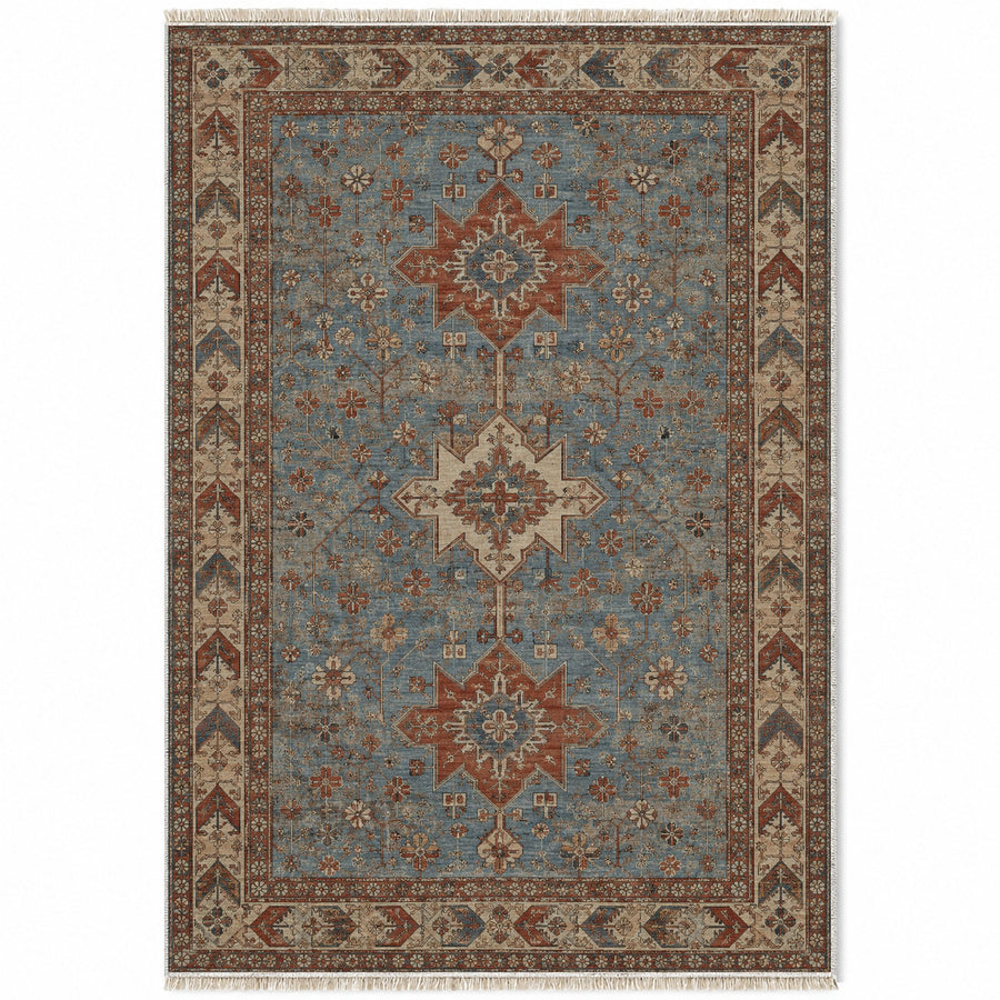Yagcibedir Stars Grey & Brown Anatolian Washable Rug